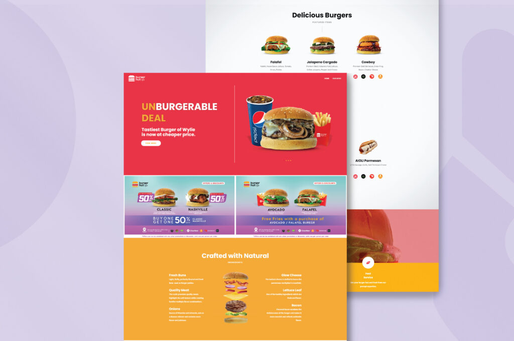 Burgerhutwylie website design by alif meherab